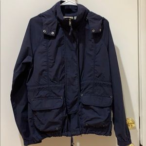 Caribbean Joe Navy Blue Hooded Jacket Sz L